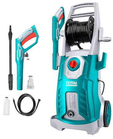 TOTAL Idropulitrice ad Pressione, 160 Bar, 6.7 l/min e 2500 W, Arresto Automatico, Include Pistola a Spruzzo e Flacone per Detergente, Blu