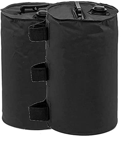Grantien Gewichtsbeutel Wassersack Für Pavillon, 2Stück Wassergewichte Mit Griff Und 3 Befestigungsbändern, Ungefüllt, Oxford Schwarz 10 Liter