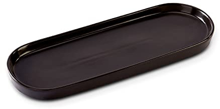 Vassoio per lavello in ceramica, stile semplice, per bagno e cucina, colore: nero