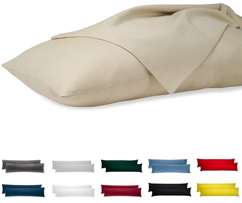 Seitenschläferkissen Bezug 40 x 145 Baumwolle Premium Jersey 2er Set Kissenbezug Deko für Kissen Bett/Sofa Stoff Weicher Resistent Hypoallergen Anti-Milben Kopfkissenbezug Verdecktem Zip Voll Waschbar