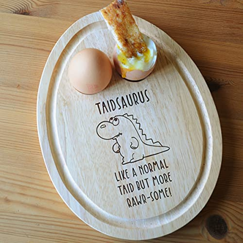 eBuyGB Planche à petit-déjeuner Taidsaurus en forme d'œuf de dinosaure, cadeau d'anniversaire, cadeau pour grand-père gallois