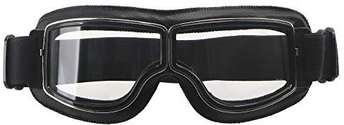 Universal Motorrad Vintage Goggles Pilot Motorrad Roller Biker Brille Steampunk Goggles Für Moto Helm (Color : Transparent lens)