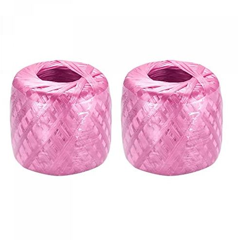 sourcing map Polyester Nylon Plastic Rope Twine Household Bundled for Packing Gardening Craft,400m Total Length,Pink Pack of 2