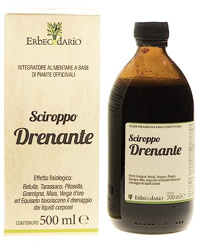Sciroppo Drenante forte da bere Diuretico effetto Detox Sgonfia l'addome ed Elimina i liquidi Drenante gambe contro la comparsa degli Inestetismi Della Cellulite e la Ritenzione Idrica 1 Flacone 500ml