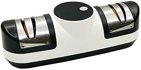 CAFFIA Sacapuntas de cuchillos de cocina eléctrica profesional de 4 etapas, alta precisión 4 en 1 Sacapuntas de cuchillos de cocina para cuchillo de chef, cuchillo recto y tijeras