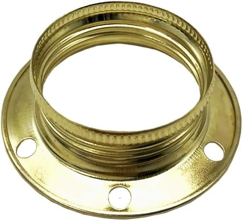 10x E14 Schraubring Gold Ø 27mm Innenloch Metall Gewindering vermessingt für Lampenfassungen Ideal für Lampenschirme und Glaselemente