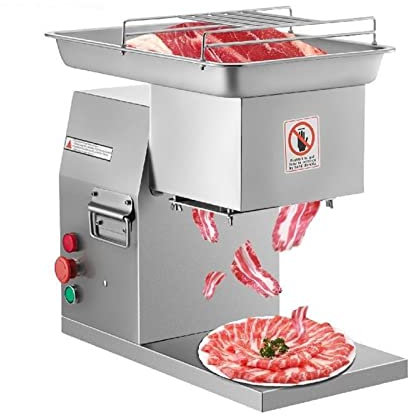 Rebanadora de carne eléctrica de 250 kg/h, cuchillas de acero inoxidable de 3mm, cortadora de carne, máquina trituradora, cocina automática, electrodoméstico comercial Fácil de usar para profesionales