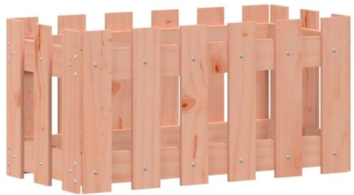 Hochbeet aus Holz, Lattenzaun Design Blumenbeet Blumenkasten Pflanzkasten Pflanzbeet Gartenbeet Pflanzkübel für Garten & Balkon, 60x30x30 cm Massivholz Douglasie
