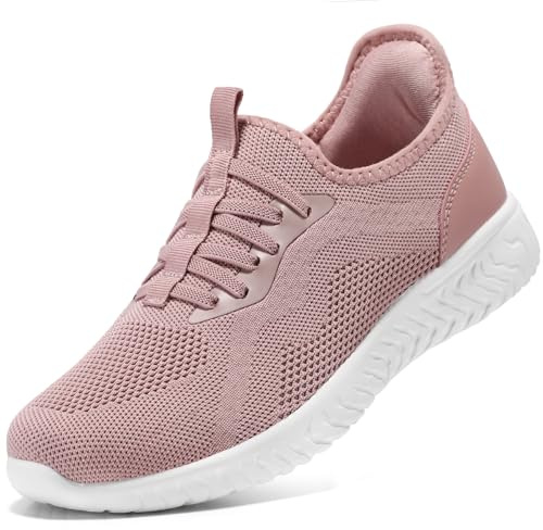 STQ Scarpe Ginnastica Donna Senza Lacci Comode Leggere Ammortizzate Sportive Palestra Camminare Ortopediche Soft Memory Foam Fitness Tennis Sneakers Rosa 41 EU