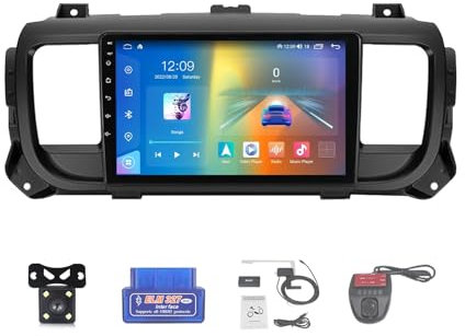 For PCitroen Jumpy 3 2016-2021/Peugeot Expert 3 2016-2021 Car Stereo 2 Din Wireless Carplay Android Auto 9 Full IPS Touchsreen HD Live Rearview/BT 5.0/DVR/GPS/SWC/FM AM Radio RDS DAB+DSP(Size:M800S)
