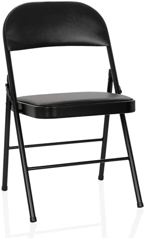 hjh OFFICE Klappstuhl TUDELA H, Metallgestell, Kunstleder | Gepolstert, Besucherstuhl, Faltstuhl klappbar, Bis 120kg belastbar