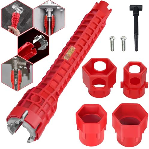Ykwao 14 in 1 Faucet and Sink Wrench - Plumbing Wrench Installer, Multifunctional Faucet Removal Tool for Pipes Wrench under Bathrooms, Toilets, Kitchens, Sinks