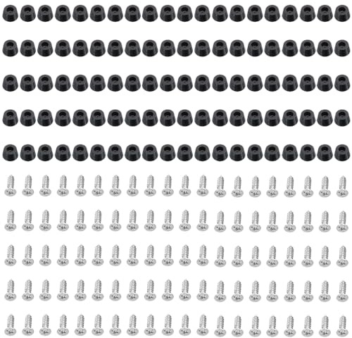 Befun 100PCS Rubber Feet, Non Slip Chopping Board Feet D15 * 12 * H8mm | Round, Small Rubber Feet, Waterproof and Stable Furniture Feet, with Built-in Washer and Screws, Rubber Bumpers