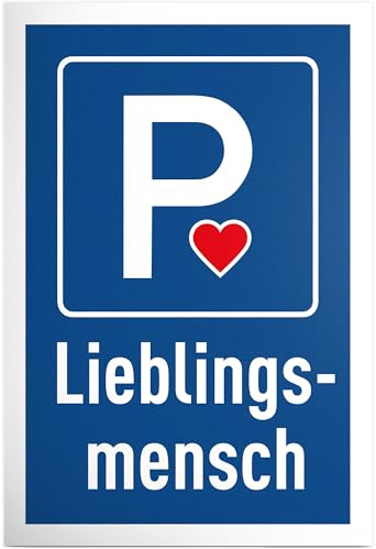 DankeDir! Parkplatz Lieblingsmensch - 30 x 20 cm Schild Kunststoff - Lustiges Hinweisschild für besondere Menschen - Geschenkidee für Partner und Freunde - Wetterfeste Deko für Zuhause und Garten