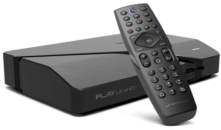 Dreambox Play UHD Android TV Box Schwarz | 4K HDR Media OTT-Player mit AV1, HDMI 2.1, Bluetooth 5.1, Dual-WiFi, Android 11 | Kompakt & leistungsstark – inkl. BT RC20 Remote