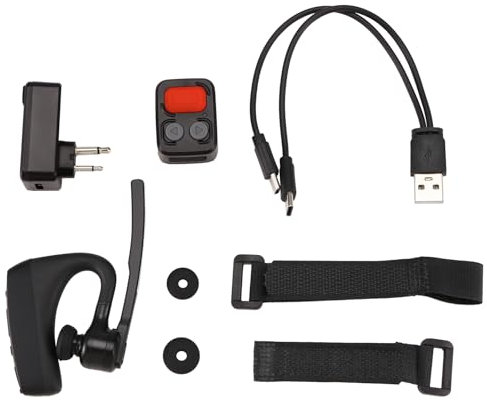 Biwwubik Talkie Walkie Oreillette Bluetooth avec adaptateur de prise M Télécommande sans fil PTT pour restaurant hôtel