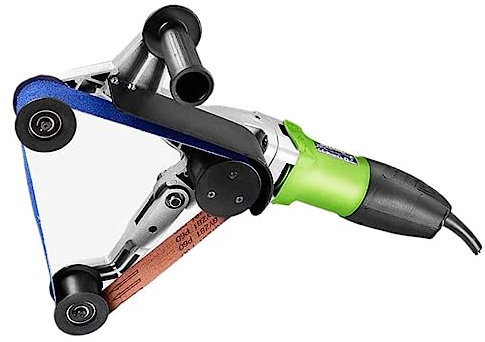 Lijadora de banda eléctrica para tubos de aluminio de 800 W - Máquina pulidora de metales para tubos de acero inoxidable - Herramienta versátil para el acabado preciso de tubos