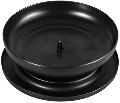 Pixaro 10.5CM Kerzenständer Schwarz Metall - Moderne Dekorative Kerzenhalter mit Dorn 1cm, Stumpenkerzen, Hochzeit, Weihnachten, Kommunions, Taufkerzen, Adventskranz