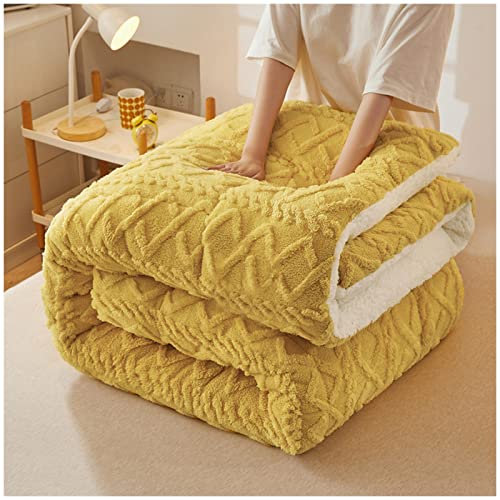 Manta de cama gruesa de franela de 3 capas de lujo, súper cálida, colcha de terciopelo de felpa suave, manta de doble cara, cálida y acogedora ropa de cama de invierno