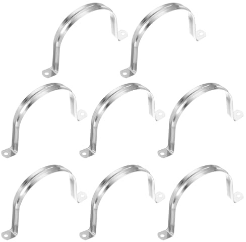 PATIKIL 4-5/9 (115mm) Befestigungsschelle, 8 Stück 304 Edelstahl Rohrschelle 2-Loch U-Halterung Rohrschelle Rohrleitungsbügel für Rohr Kabel Draht Fixierung