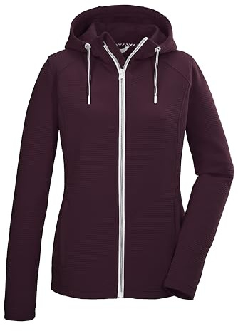 killtec dam powerstretchjacka med huva KOS 33 WMN FLX JCKT, vindruva, 46, 42851-000