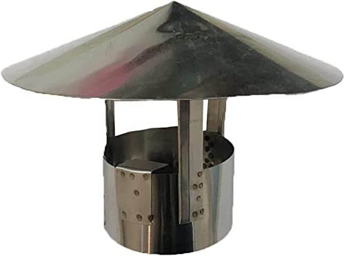 Schornsteinhaube, Edelstahl, Regenschutz, Anti-Daunen, Zugluft, Feuer-Dach, Schornstein, 10 cm Größe