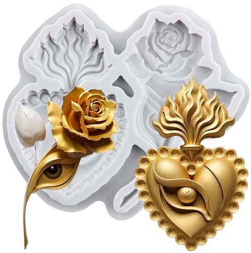 MINFEIDMS Moules en silicone en forme de cœur en forme de cœur pour décoration de gâteau, bonbons, pâte à sucre, argile polymère