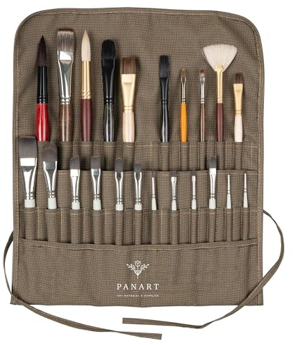 Pan Art Brush Wrap & Storage Pouch, 22 Slots, 40x34cm, Travel Organizer