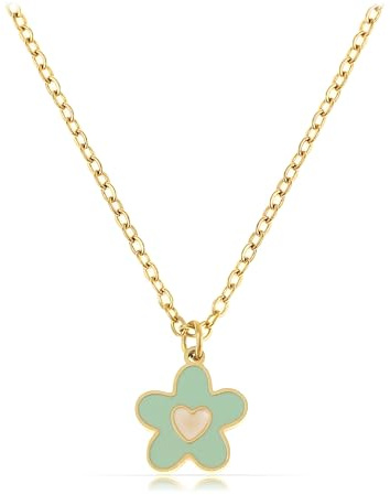Made by Nami Collier Femme Or Chaîne Waterproof Acier Inoxydable 316L Pendentif Cœur Réglable 40+5cm