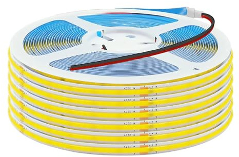 TOPXCDZ 10M/Rotolo COB Striscia AC 220V 240LED/M IP20 3000K 4000K 6000K Driver Integrato Decorazione Domestica Nastro LED Flessibile (Bianco Naturale)
