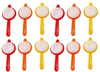 Plastic Multipurpose Tea & Coffee Strainer – Double Layer Fine Mesh Filter – Set of 12 Strainers for Kitchen Use – Durable & Reusable (Multicolor)
