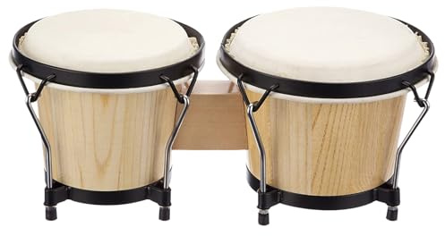 Handtrommel Bongos Für Kinder Aus Holz Pädagogische Holzperkussions-Trommel | Perkussionsmusikinstrument Für Anfänger Kinder, Erwachsene, Anfänger,