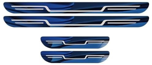 JUNJIKAIDAN 4 Piezas Protector Umbral Puerta Coche para Dacia Duster 3 2024 2025, Acero Inoxidable Decoración Estribos Pedal de Bienvenida Accesorios,D/Blue