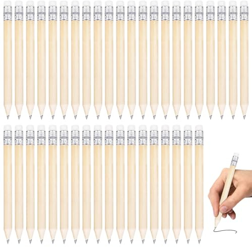 GOEDCH Matita HB in Legno: 200 Mini Matite con Gomma, Set di Matite HB per Bambini, Matite in Legno Naturale da 9.5cm per Bambini, Studenti, Insegnanti, Ufficio, Disegno, Scrittura, Pre-appuntito