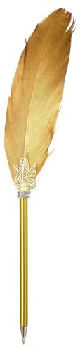 PATIKIL Bolígrafo de Pluma, Tinta Negro Vintage Vástago Chapado Plumón Bola Elegante Papelería Suministros de Oficina Hogar Fiesta Boda Decoración Regalo, Dorado