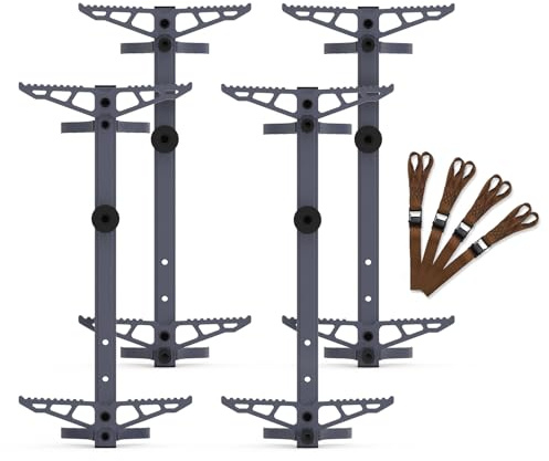 Kalkal Climbing Sticks, 20 Aluminum Tree Stand Climbing Sticks for Saddle Hunting, Lightweight Non-Slip Tree Climbing Sticks with Adjustable Steps -4 Pack