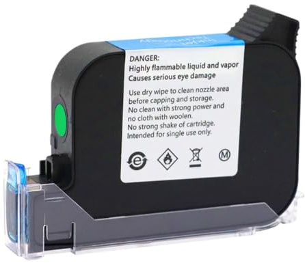 IJOSADON JS12 Kompatible Tintenpatrone Kompatibel mit Handheld Online Inkjet -Drucker 12.7mm schnelles schnelles trockenes Öko -Lösungsmittel -Adhäsion JS12(Green)