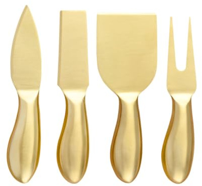 EPIGEIST Cortador De Queso De Acero Inoxidable Dorado, Kit Profesional De Herramientas De Cocina, Cuchillos Multifuncionales Para Cortar, Untar y Servir, Uso Doméstico y Gastronómico