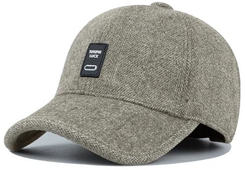 CLAPE Winter Baseball Cap mit Ohrenklappen Winddicht Warm Wintermütze | Verstellbar,Gebogene Krempe,Unisex Baseballkappe für Herren,Damen,kaltes Wetter,Outdoor,Freizeit