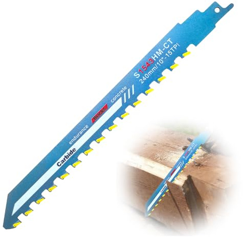 Lame per sega alternative, lame in acciaio con punta in carburo da 240 mm per pietra, adatte per il taglio del calcestruzzo poroso dei mattoni rossi del fibrocemento della plastica rinforzata