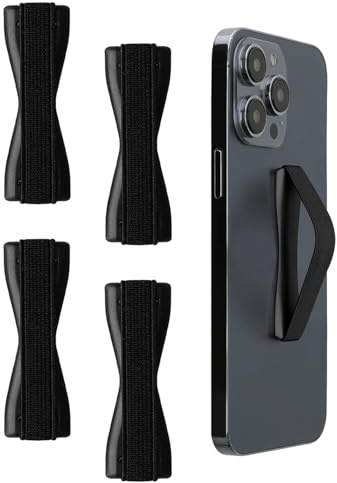 FUGLUS Smartphone Fingerhalter 4 Set - Handy Halter Griff Halterung Einhandbedienung -handyhalterung- fingerhalterung handy 4X Handyhalter in Schwarz