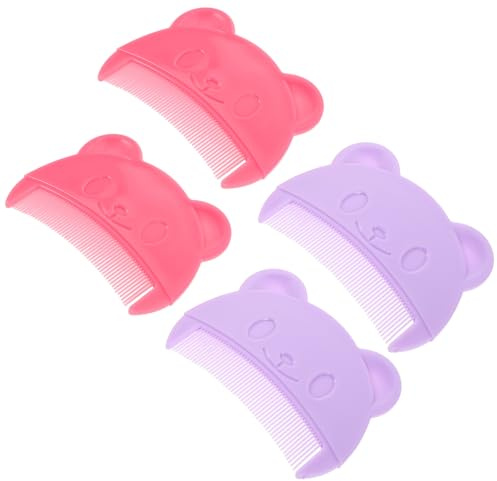 Abaodam 4pcs Comb Soft Hair Brush for Newborn Boy Girl Grooming Kit Bear Shaped Scalp Comb for Cradle Cap Cleaning