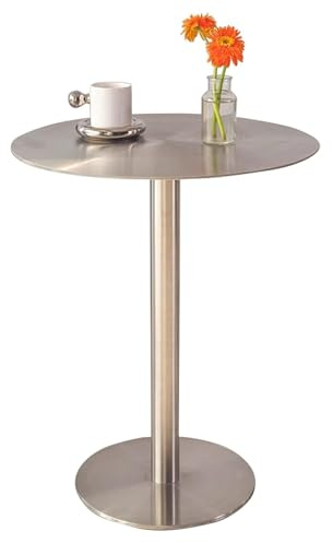 Runt rostfritt stål pubbänk höjd matbord 50 x 74 cm barbord för inomhus/utomhus bistro cocktail frukost bar och kök