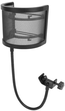 Fockety Microphone Pop Filter, Professional Windscreen Spit Protection Screen with Uniformly Spaced Mesh for Live Streaming Recording Voice Protection