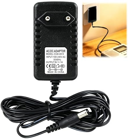 DC 9V 1A Fuente de alimentación, 9V 1A 1000mA Adaptador de Alimentación, 5,5 mm x 2,1 mm Adaptadores de Alimentación, Cargador Adaptador Fuente de Alimentación, Polaridad Positiva Central