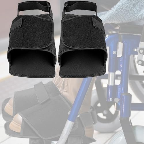 WDEC 2 Piezas Zapatos Antideslizantes para Silla Ruedas, Correas de Pie Antideslizantes Fijas, Zapatos Para Sillas De Ruedas, Cinturón De Seguridad Fijo Para Silla De Ruedas