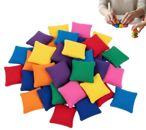 påse set för kastspel – 20 stycken i en uppsättning 5 x 5,5 cm små färgglada rutor – mini kastpåsar för kastspel | för och flickor, skolbarnfester, karnevalsevenemang, familjefester