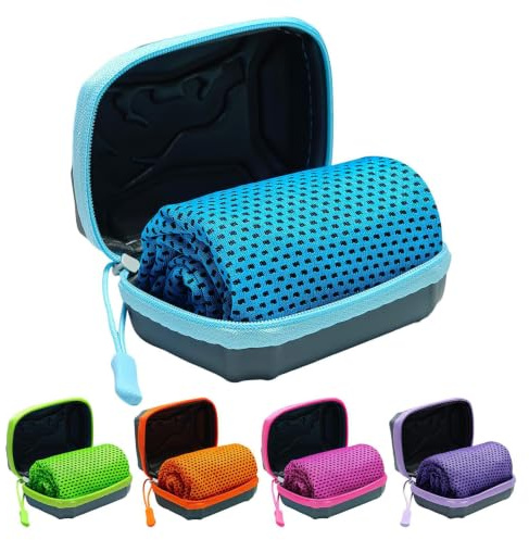 Zitreeqs 5 Pack Kühltuch Set Mit Aufbewahrungsbox 30x80cm Microfiber Kühlendes Handtuch Wiederverwendbar Sporthandtuch Reisehandtuch Strandtuch - Schnelltrocknend Und Leicht - Sport, Fitness, Sauna