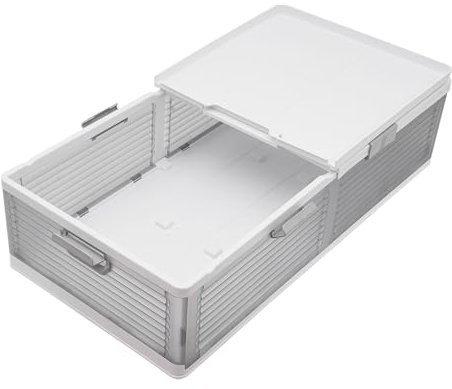Caja de almacenamiento para debajo de la cama con ruedas, color blanco transparente