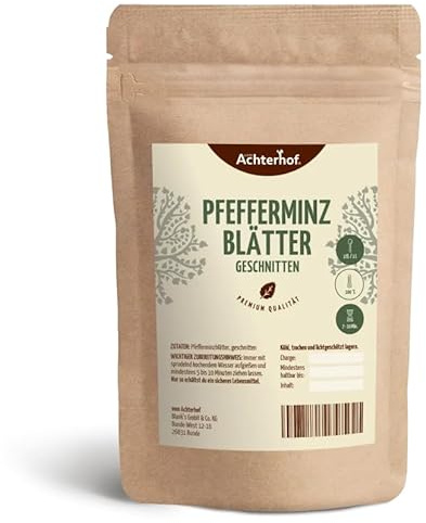 Pfefferminzblätter 1000g I Pfefferminzblätter getrocknet und geschnitten I ideal für Pfefferminz-Tee I naturrein I Kräutertee lose I aus deutschem Anbau I vom Achterhof